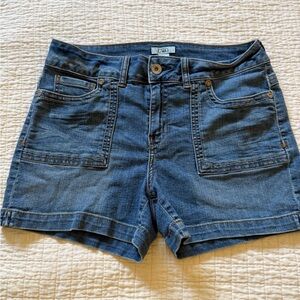 CATO Women's Blue Denim Patch-Pocket Shorts